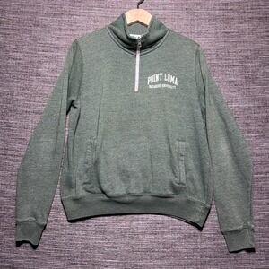 Redshirt Pullover Adult S Green LS Point Loma Nazarene University 1/4 Zip Fleece